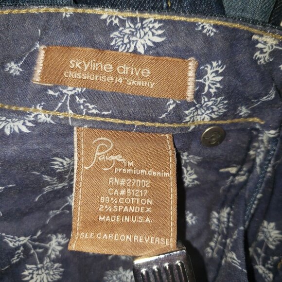 Paige Jeans Women’s Size 25 Skyline Skinny Dark Wash Stretch Distressed Citycore - Picture 11 of 16